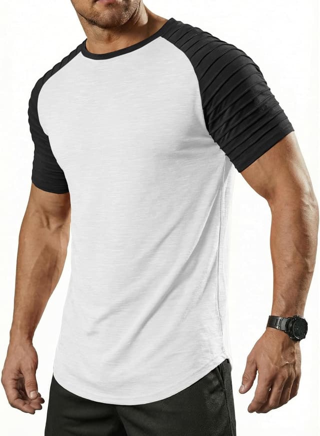 Detalle de COOFANDY Polo homme manches courtes en polyester extensible (style t-shirt de sport)