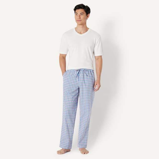 Detalle de Amazon Essentials Men’s Full-Length Relaxed-Fit Pyjama Trousers (Cotton Poplin)