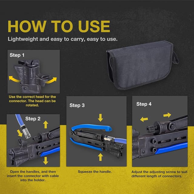 Thumbnail 6 de Kit crimpadora cable coaxial RG6 RG59 RG11 con 20 conectores