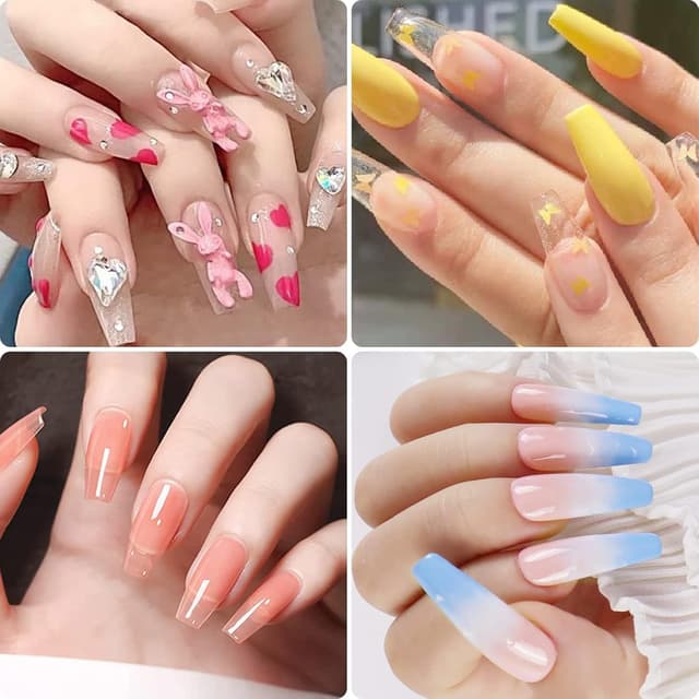 Thumbnail 5 de 500 uñas postizas acrílicas Transparente estuche