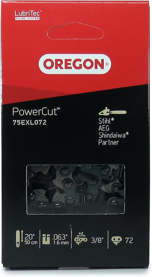 Detalle de Oregon PowerCut 3/8" Teilung 0,063" Vollmeißel Sägekette (72 Treibglieder) für 20-Zoll-Schiene