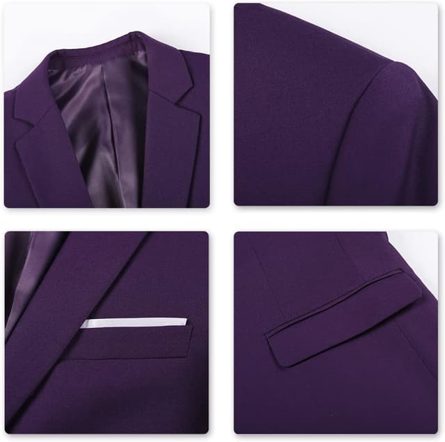 Thumbnail 6 de Costume homme 3 pièces YOUTHUP slim fit smoking (veste + gilet + pantalon) à deux boutons