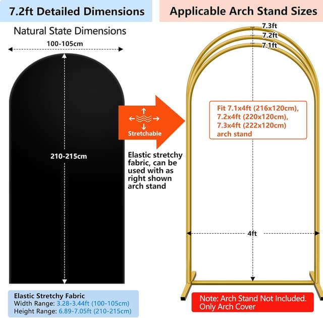 Thumbnail 1 de HEMMOTOP 7.2 ft Arch Backdrop Cover