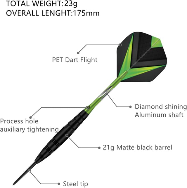 Thumbnail 3 de Aiqilai Steel Tip Darts Set (3 Pack) with Aluminium Shafts and Darts Case
