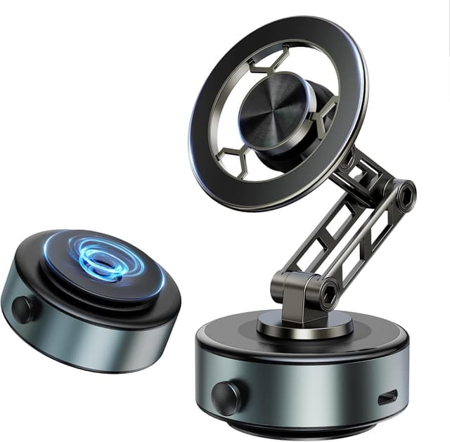 Detalle de YOSH 2026 Auto-Vacuum Lock Magnetic Phone Holder with 3-axis Flex Arm for MagSafe & All Phones