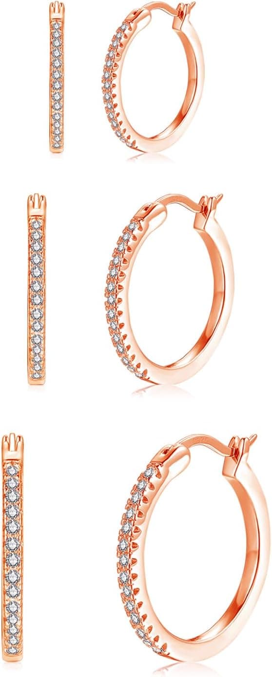 Detalle de Loutade Creolen Silber 925 Set für 3 Paare