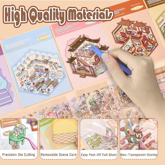 Thumbnail 1 de Afufu Pegatinas 3D Casa 20 piezas