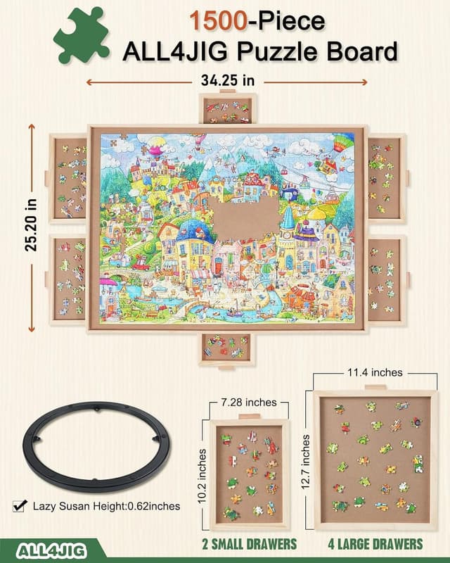 Thumbnail 2 de ALL4JIG 25"x34" Rotating Puzzle Board 🧩