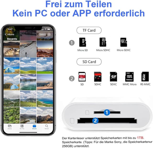 Detalle de SD Kartenleser iPhone/USB‑C 2 TB