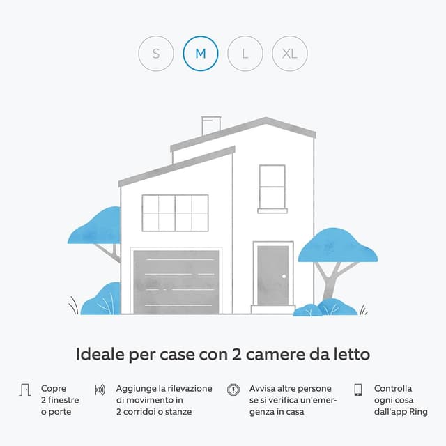 Detalle de Kit Ring Alarm M con sirena per esterni: sicurezza fai da te con app Ring e compatibilità Alexa