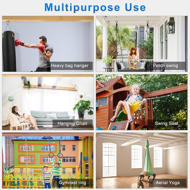 Thumbnail 6 de BeneLabel 4er Schaukelhaken Lager (175 mm) aus 304 Edelstahl, drehbar, für Hängematten, Hängesessel & schwere Anwendungen