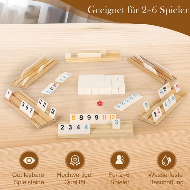 Detalle de Rummy Cup Brettspiel 160 Melamin-Fliesen