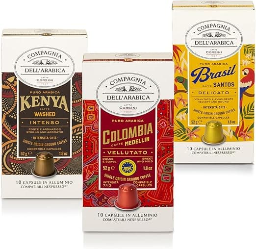 Detalle de Caffè Corsini ☕️ Set 30 Cápsulas Nespresso Arábica Sabores