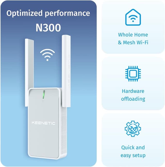 Detalle 2 de Keenetic Buddy 4 Wi-Fi N300, Extensor Malla con Ethernet 🌐