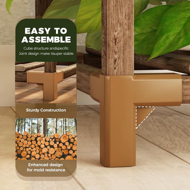 Detalle de Bamworld plant stand shelf 12 pots