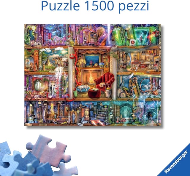 Detalle de Ravensburger Puzzle 1500 pezzi La Grande Libreria per adulti (+14 anni) 80 x 60 cm