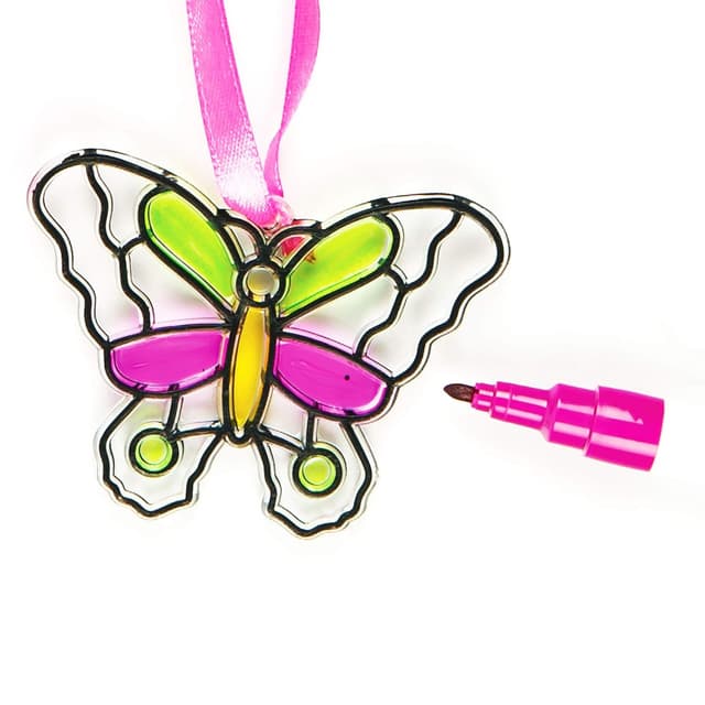 Detalle de Baker Ross ET815 Butterfly Mini Suncatcher Decorations (Pack of 12) for Kids Arts & Crafts