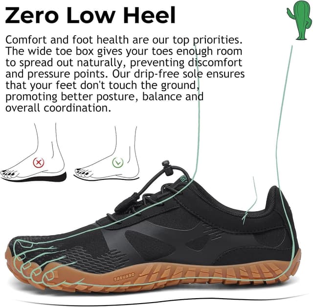 Detalle 2 de SAGUARO Barfußschuhe unisex: leichte, rutschfeste Trekkingschuhe für Indoor & Outdoor