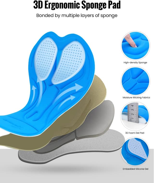 Detalle 1 de Sportneer cycling shorts 3D padded