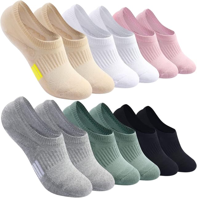 Detalle de Blu Ninfee Trainer Ankle Socks for Women & Girls – Cushioned No-Show Running Socks (6 Pairs)