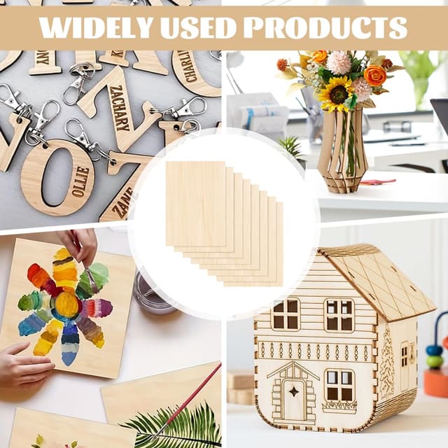 Thumbnail 6 de 8x Sperrholplatten 3 mm (A3, 420 x 300 x 3 mm) aus Lindenholz für Basteln, Laser & Modellbau