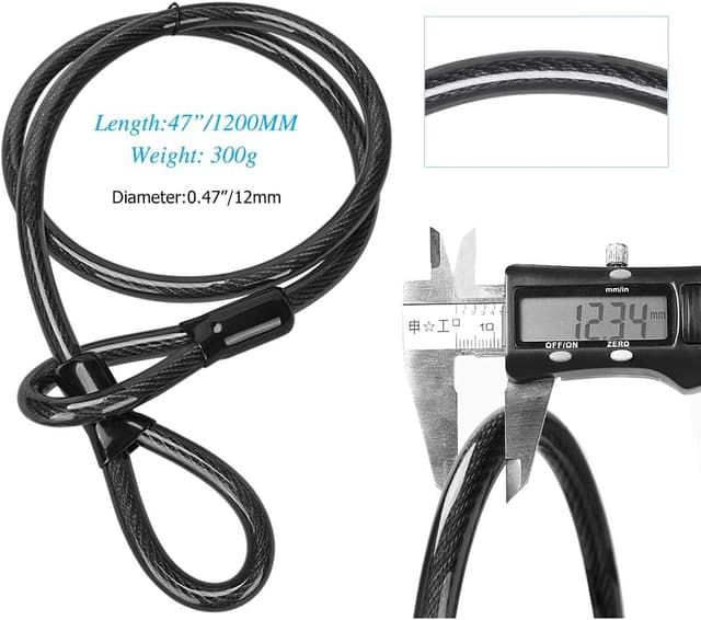 Thumbnail 6 de Lucchetto a U per bici antitaglio con cavo flessibile 1,2 m e staffa di montaggio (Grilli WNPA)