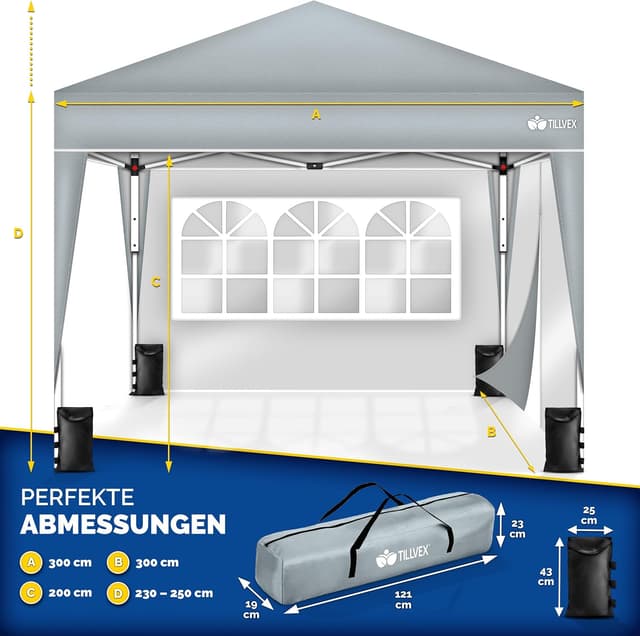 Thumbnail 1 de tillvex Gazebo 3x3m impermeabile