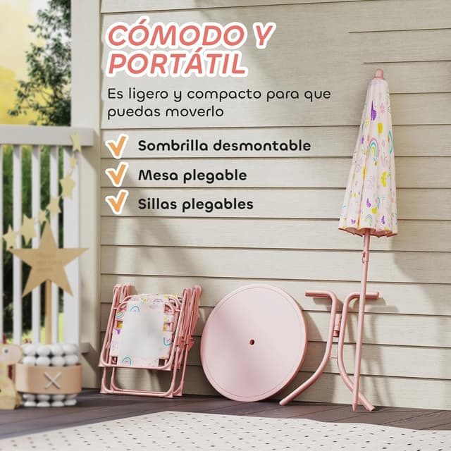 Thumbnail 4 de AIYAPLAY Conjunto de Mesa y Sillas Infantil 4 piezas