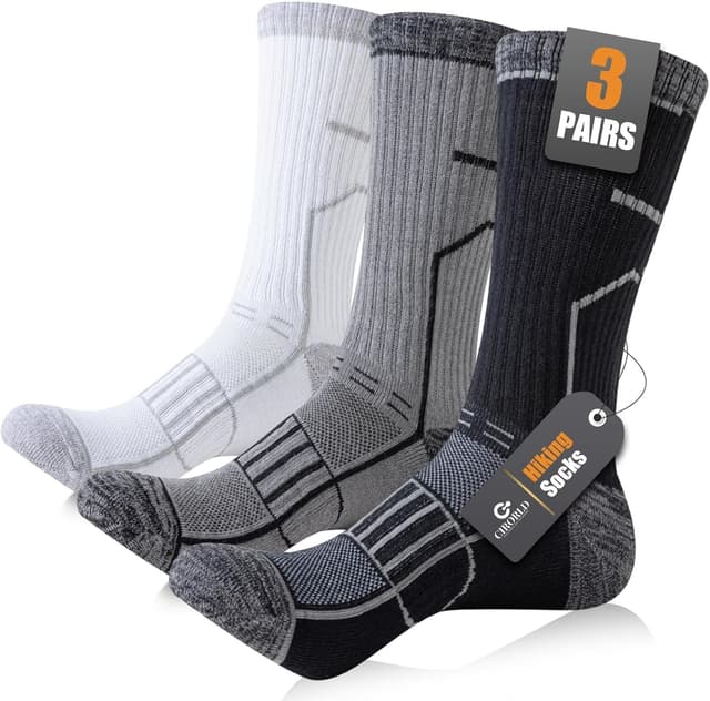Detalle de Circorld Mens Sports Socks (3 Pairs) – cushioned, anti-blister wicking hiking & training socks
