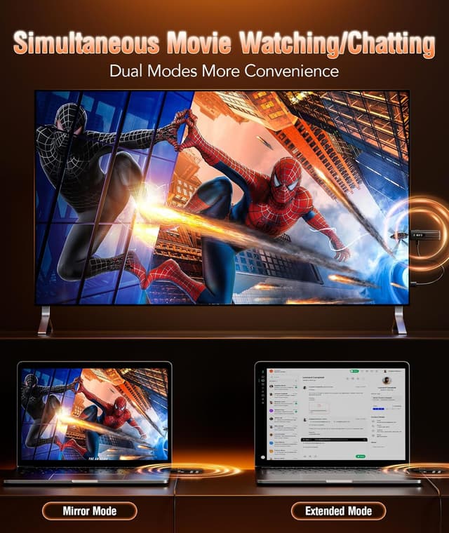 Detalle de Aceele Wireless HDMI Transmitter and Receiver (4K decode, 1080P/60Hz output) with LCD and dual WiFi