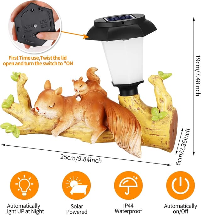 Thumbnail 3 de Eichhörnchen Gartenfigur mit Solarlicht