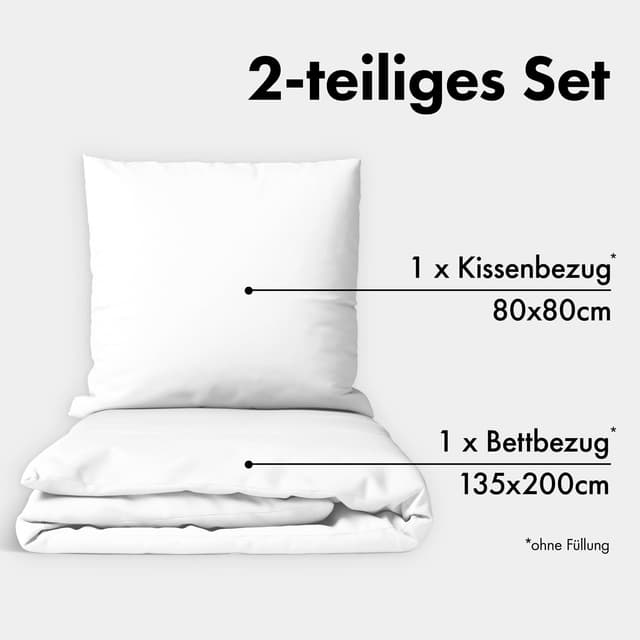 Detalle 2 de JACOBSON Bettwäsche 135x200 Set 100% Baumwolle