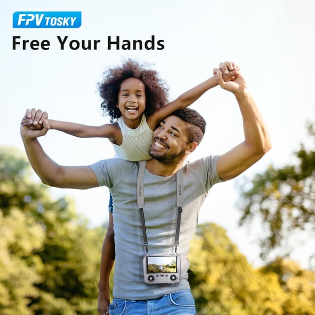 Detalle 2 de FPVtosky cordino da collo in pelle PU per DJI RC / RC 2 / RC Pro / RC Plus