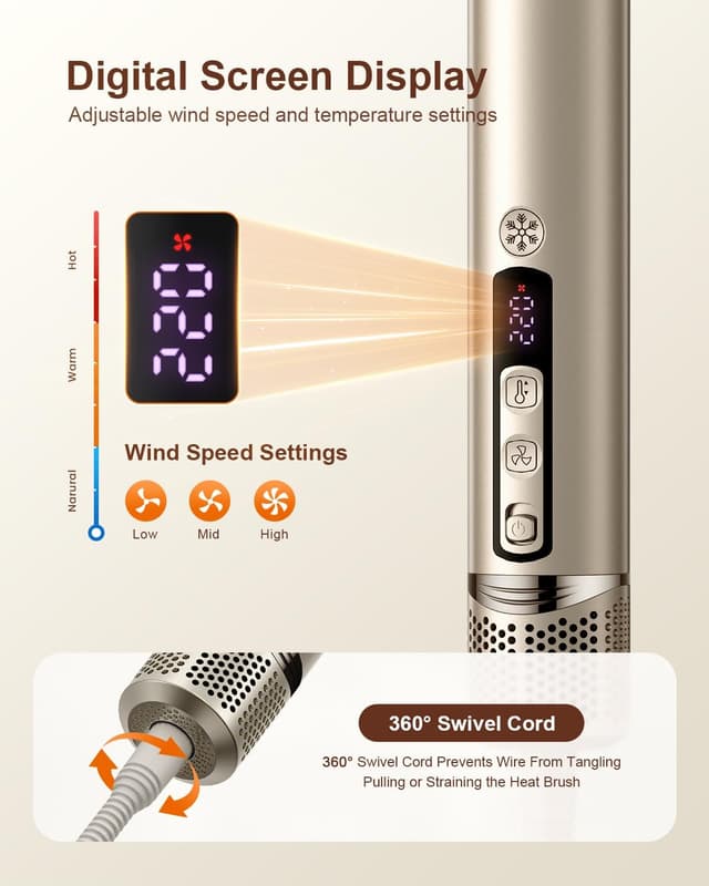 Detalle de Tqcir 5-in-1 Hair Dryer Brush 1.25