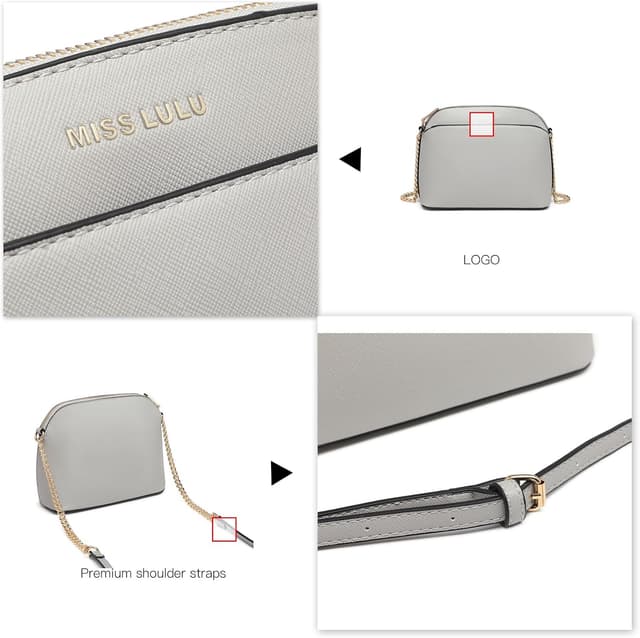 Thumbnail 2 de Miss Lulu Bolso bandolera piel Saffiano 22 cm 📿