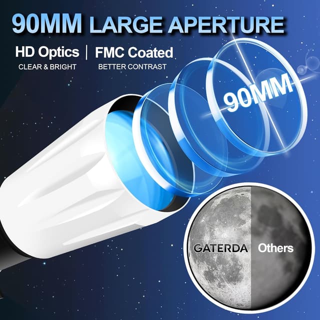 Thumbnail 1 de Gaterda 90 mm Telescopio astronomico 900 mm