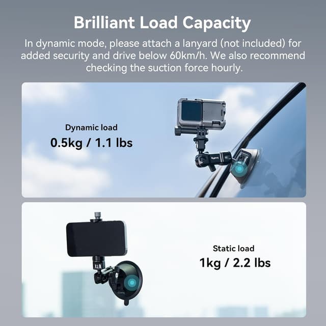 Thumbnail 4 de SMALLRIG Saugnapfhalterung mit Dual-Kugelkopf 1 kg