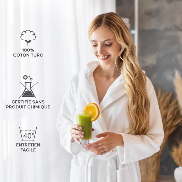 Thumbnail 3 de Twinzen Peignoir Femme coton capuche