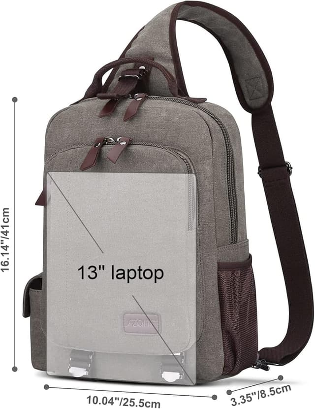 Detalle de S-ZONE D04v863 zaino unisex taglia unica con tracolla regolabile e tasche multiple