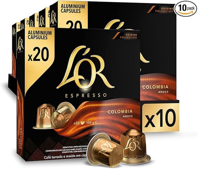 Imagen de L'OR Espresso Cápsulas Colombia Orígenes, 200 Compatible Nespresso en OfertitasTOP
