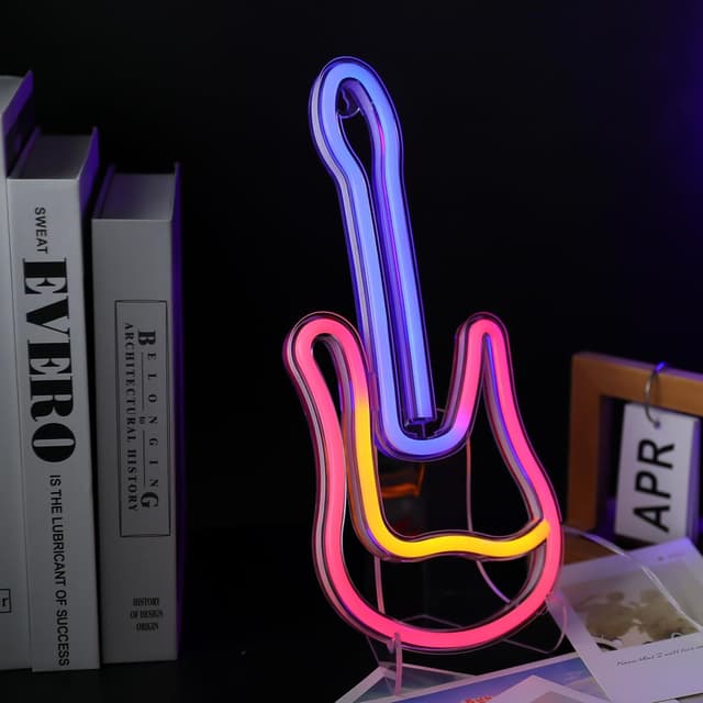 Detalle de DWOOKE Guitar neon sign LED light for music