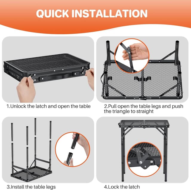 Thumbnail 6 de FUNYKICH Portable BBQ Table 58x40cm