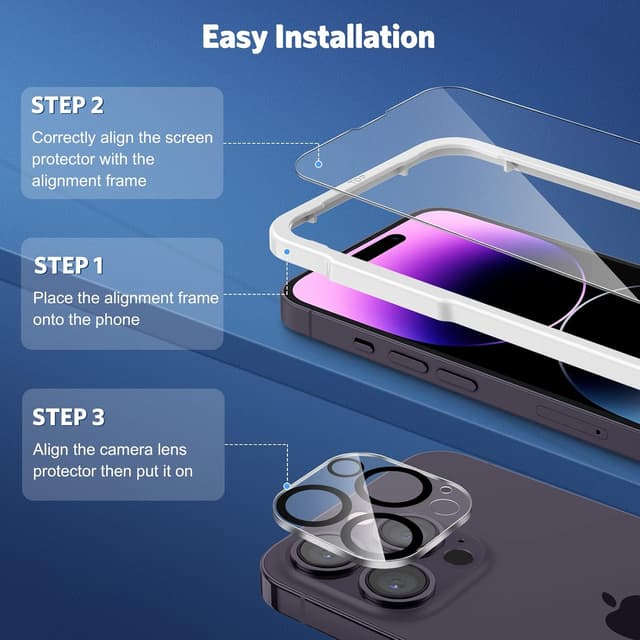 Thumbnail 2 de OMOTON Panzer Schutz Glas fürs iPhone 14 Pro