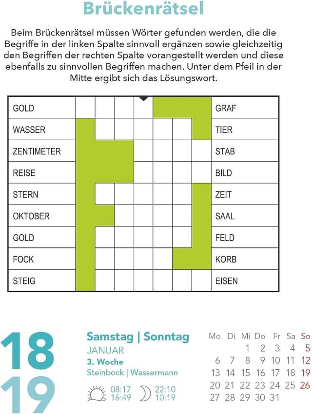 Detalle de DUMONT Stefan Heine Gehirnjogging 2025 Kalender 11,8x15,9