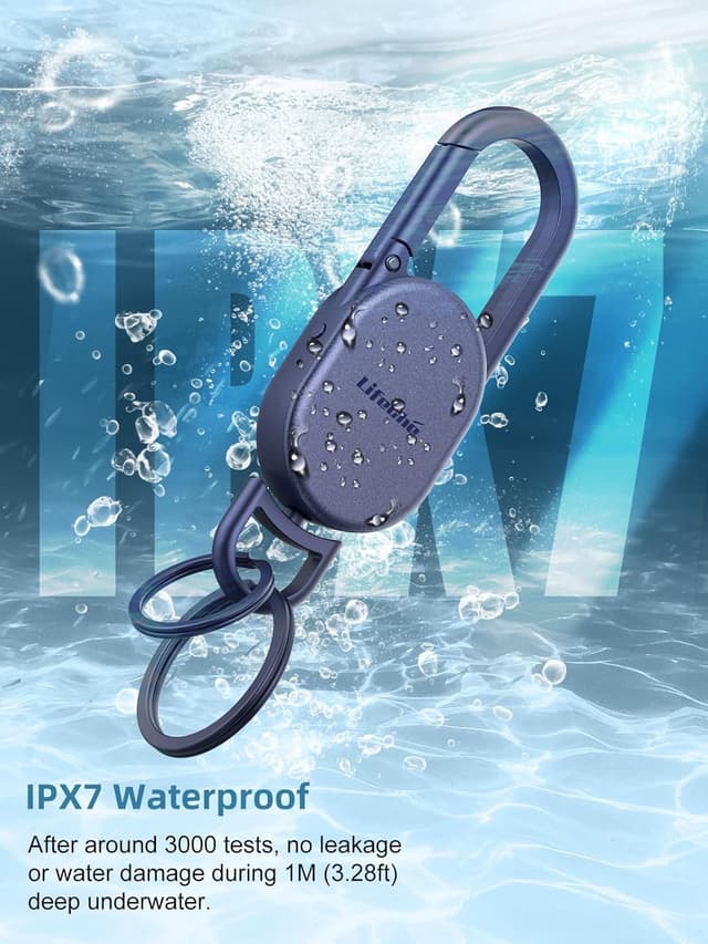 Detalle 2 de Navy Blue Stainless Steel Keychain Key Finder (Built-in Anti-Loss Tracker) with GPS via Apple Find My