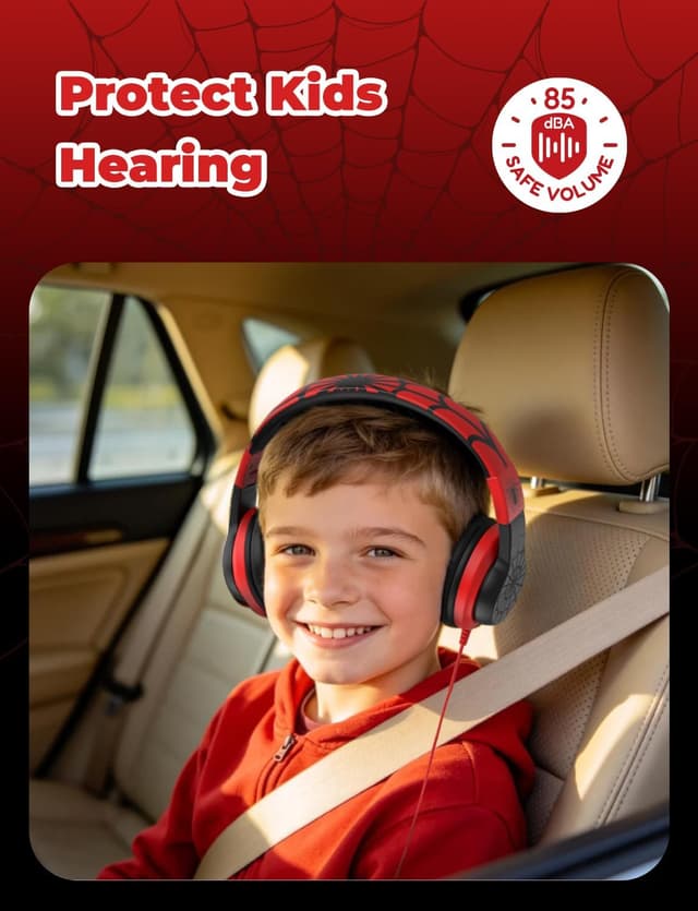 Detalle 2 de iClever Kids HS19S safe volume 85dBA over-ear headphones (3.5mm wired, foldable)