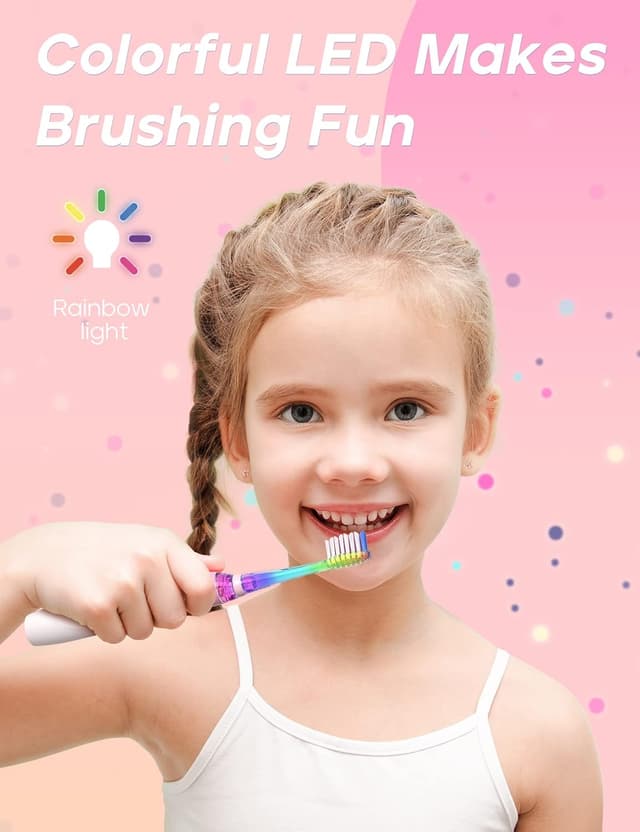 Detalle de SEAGO SG977 Kids Electric Toothbrush (Ages 3+), Soft Bristles, Timer, IPX7 Waterproof