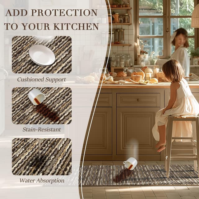 Thumbnail 6 de Kitchen Rugs Sets of 2 20x47 Runner + 20x32 Mat