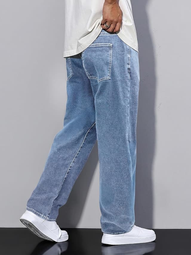 Detalle de JMIERR Men’s Baggy Wide-Leg Jeans (Skater Hip Hop Denim), Loose Fit Streetwear
