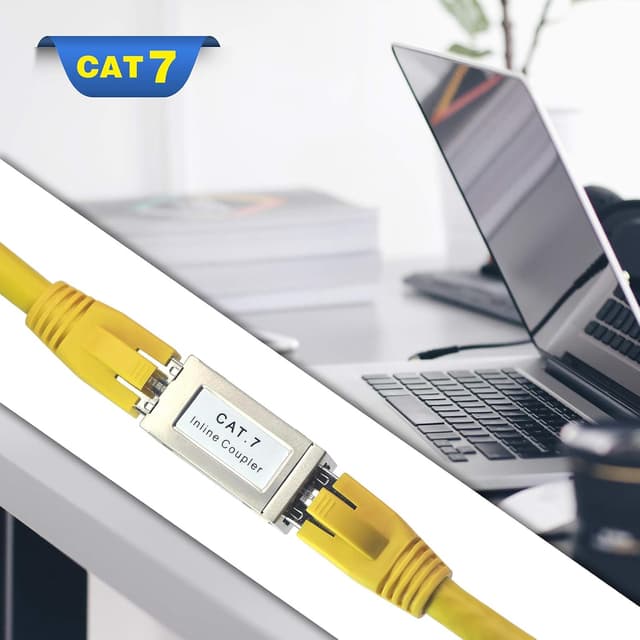 Detalle de VCELINK RJ45 Kupplung Cat7 (vergoldet) als LAN-Verlängerung für 10 Gbit/s – 6x geschirmt